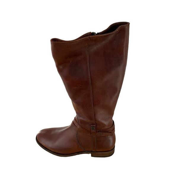 Frye Tall Riding Boots Women's Size 10M Flat Low Heel Knee High Side Zip Brown - Picture 5 of 11